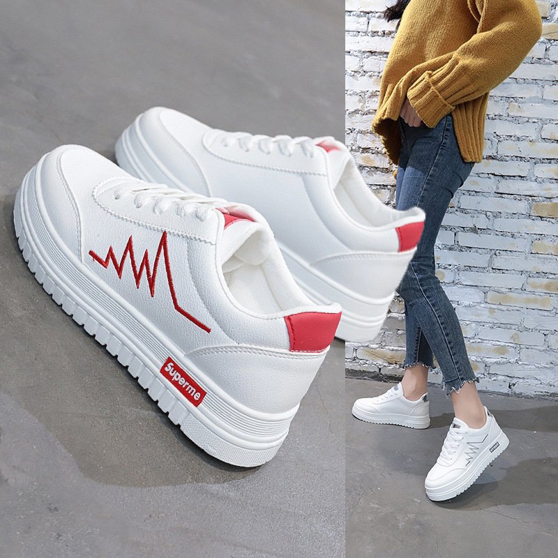 2021 spring and summer new white shoes female students casual shoes women's breathable thick-soled women's shoes